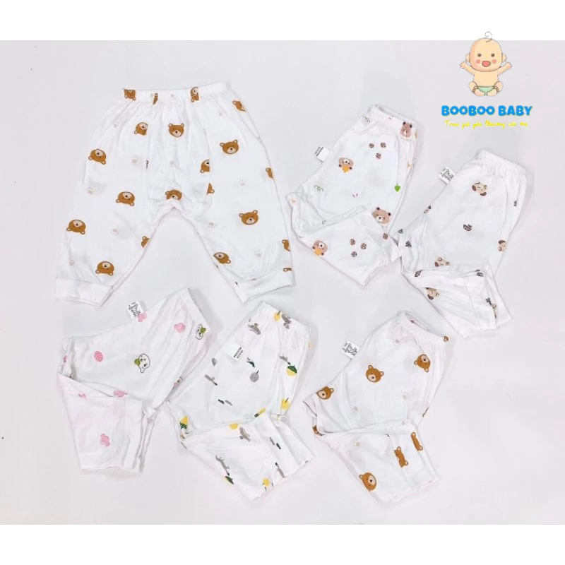 QUẦN CHỤC DÀI thun lạnh đáp đũng cho bé size 3 - 9kg