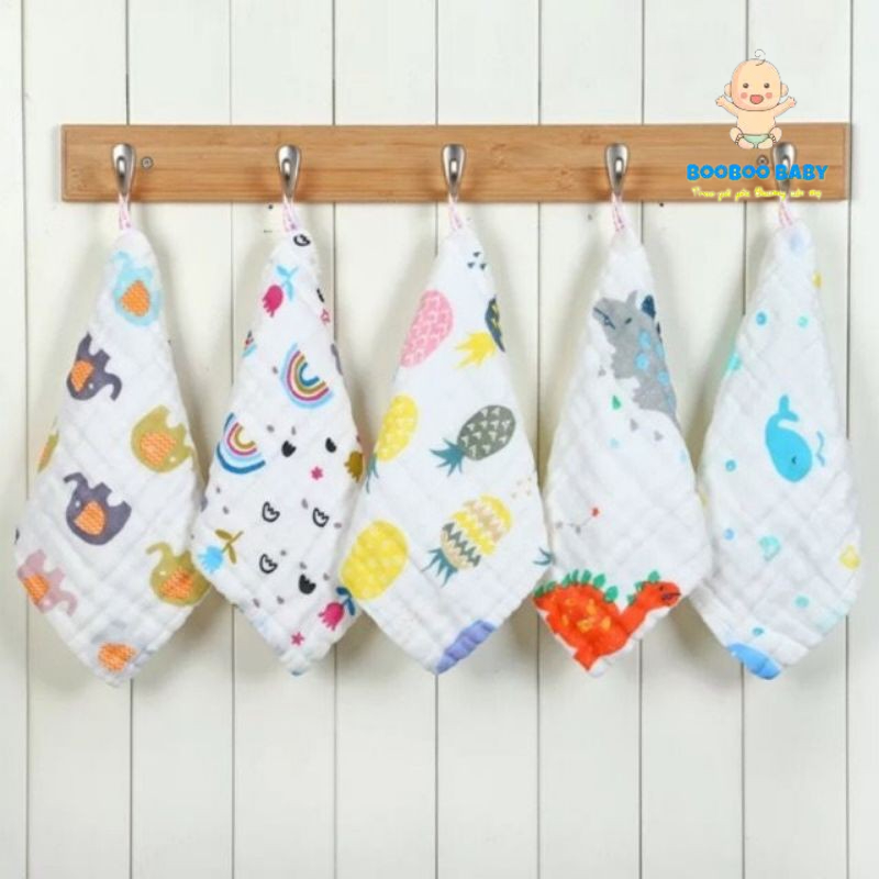 (Lẻ 1 C) Khăn Sữa Nhăn 6 Lớp Dày Đẹp Cho Bé, Khăn Sữa Lau Mặt, Chuyên Dùng Cho Bé Sơ Sinh, Trẻ Nhỏ Bb191