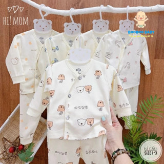 Bộ NỈ CÚC CHÉO, bộ nỉ thu đông dài tay cho bé từ sơ sinh BB69
