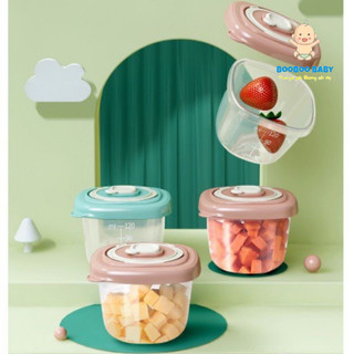 0Hộp trữ đông, hộp trữ đồ ăn dặm cho bé 120ml MISUTA, dùng được trong lò vi sóng, có đặt lịch ngày trữ đông