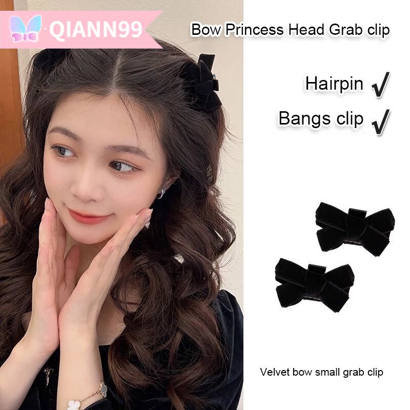 🌸Qiann99🌸Nhung Nơ Nhỏ Lấy Kẹp Nổ Tóc Retro Công Chúa Kẹp Mũ Đội Đầu Nữ Nhỏ Gãy Tóc Nữ