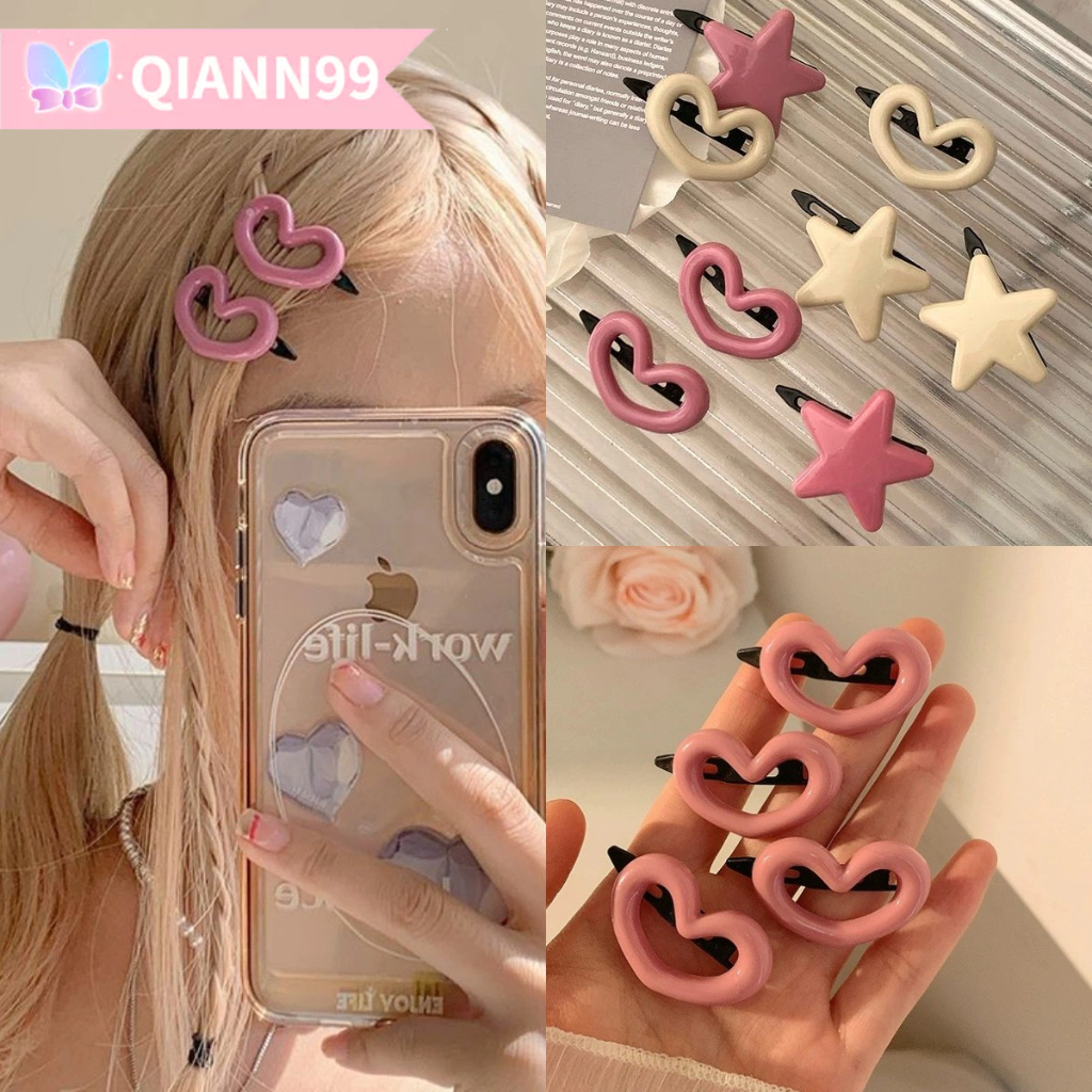 💓Qiann💓Kẹp Tóc Hình Trái Tim / Chú Ếch Dễ Thương Phong Cách Hàn Quốc Yk2