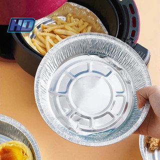 [Set 10]Khay giấy bạc lót nồi chiên không dầu tròn 20cm bát nướng bạc