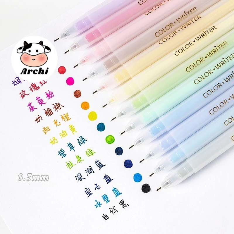 Bút bi mực gel ngòi 0.5mm 12 màu sirie