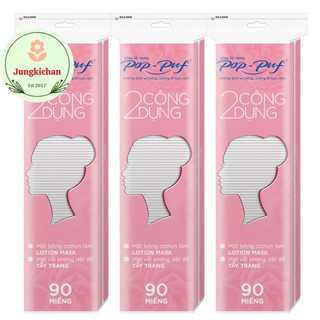Bông tẩy trang pop puf túi zip 90 miếng
