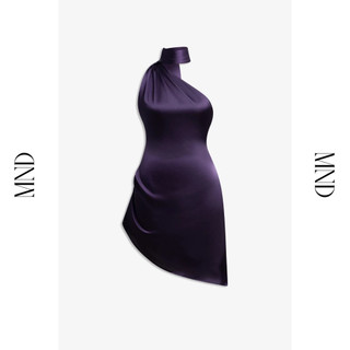 MACHNHADUONG - Đầm lụa cổ chéo vạt cách điệu - FANCY DRESS PURPLE