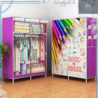 Tủ Vải 3D 2 Buồng Đựng Quần Áo 3 Buồng 2 Ngăn treo quần áo tiện dụng