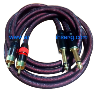 Dây rắc 6 ly ra av 02 dây tín hiệu âm thanh Jack hoa sen sang 6.5 ly