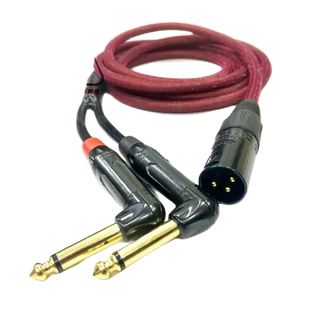Dây chia Jack canon đực ra 2 đầu 6 ly cong dài 2m dây phát nhạc máy tính pc laptop điện thoại