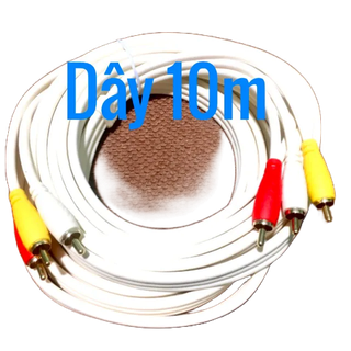Dây 6 đầu hoa sen 10m, dây av tín hiệu âm thanh