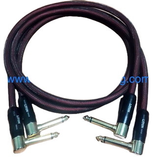 Dây audio Jack 6.5mm cong 2 đầu 02 dây tín hiệu âm thanh dài 1m
