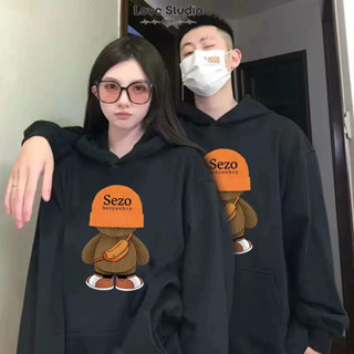 Áo đôi mùa đông khoác hoodie cặp cùng người yêu nam nữ gấu đội mũ len local brand nỉ bông 350gsm sezo L66 [A205]