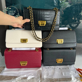 Túi xách nữ cekayy khoá gạt vuông size 24 có dây đeo tuỳ chỉnh