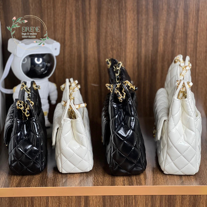 Túi Xà neo đồng xu chần trám da bóng size 19 và 22 fullbox