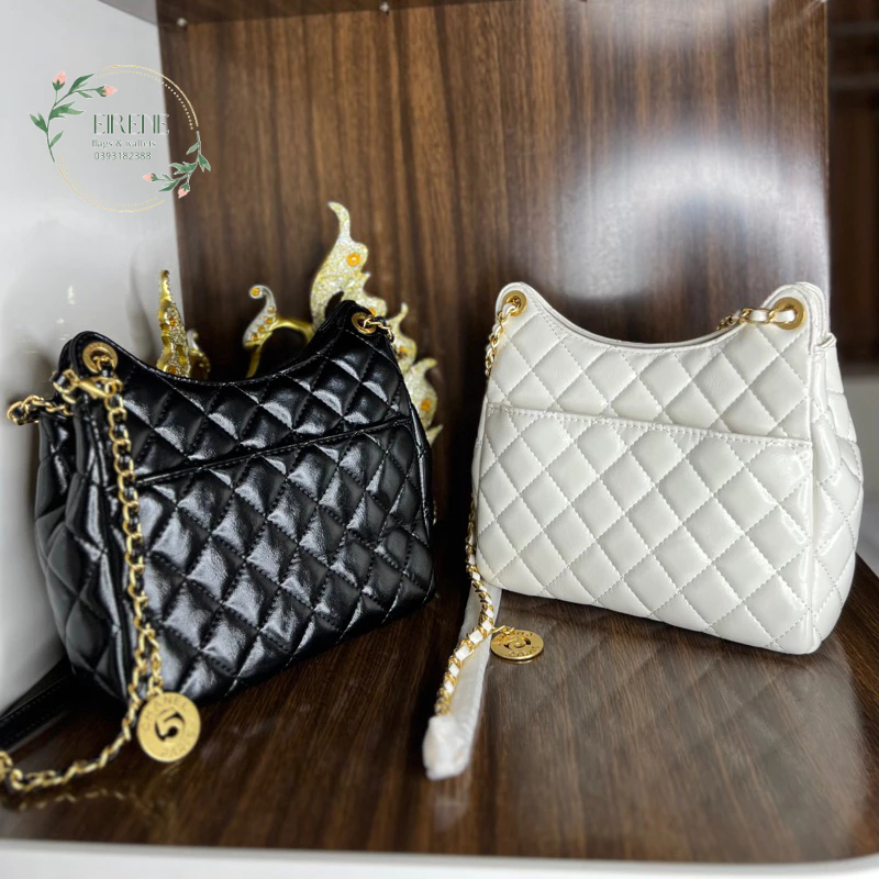 Túi Xà neo đồng xu chần trám da bóng size 19 và 22 fullbox