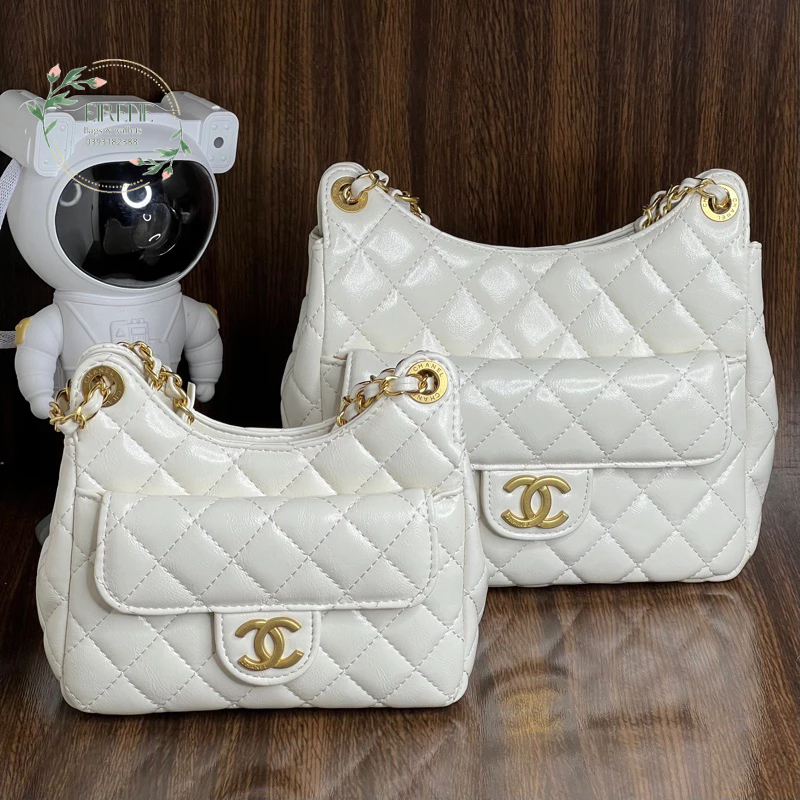 Túi Xà neo đồng xu chần trám da bóng size 19 và 22 fullbox