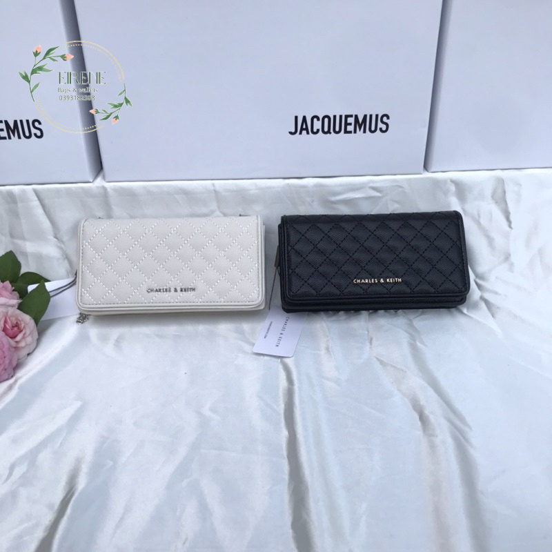 Túi ví nữ trám sần clutch nữ trám hạt có dây đeo tháo dời