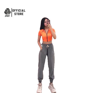 Quần jogger nữ thể thao Gym nhảy Dance Zumba chất vải dù pha thun