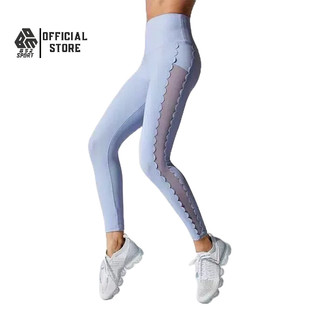 Quần dài legging tập gym nữ thể thao kiểu phối lưới hông
