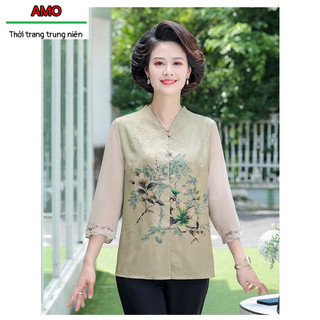 Áo sơ mi cho mẹ, áo sơ mi lụa tơ cho bà, sm thuoc duoc moi