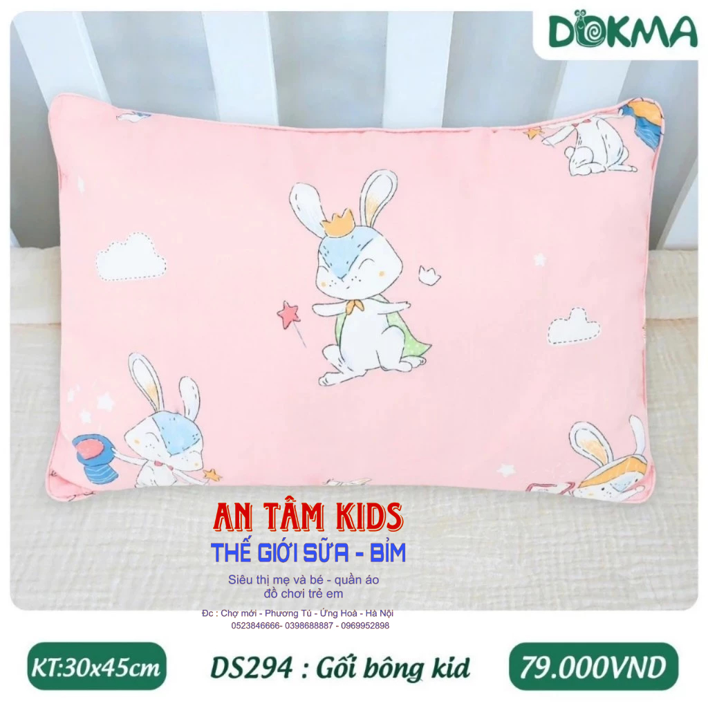 Gối bông kid DS294 Chính hãng Dokma kích thước