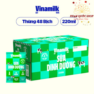 [DATE MỚI] Thùng 48 bịch Sữa dinh dưỡng có đường/ Không đường Vinamilk 220ml