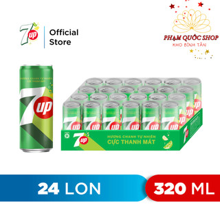Thùng 24 lon nước ngọt 7Up hương chanh 320ml