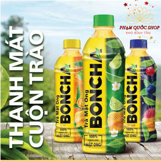 Lốc 6 chai trà mật ong boncha vị chanh/tắc/việt quất chai 450ml
