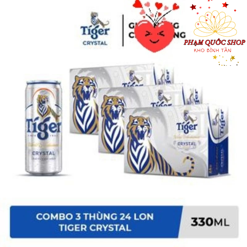 COMBO 3 THÙNG BIA TIGER BẠC CRYSTAL 330ML