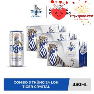 COMBO 3 THÙNG BIA TIGER BẠC CRYSTAL 330ML