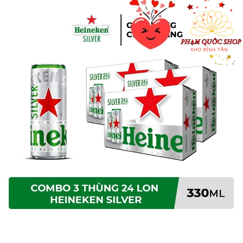 COMBO 3 THÙNG BIA HEINEKEN SILVER 330ML