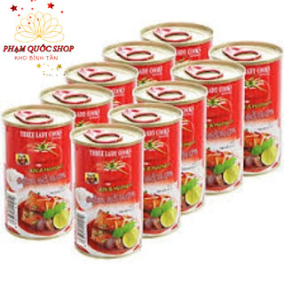 Lốc 10 lon cá mòi xốt cà chua nắp giật 3 cô gái hộp 155g