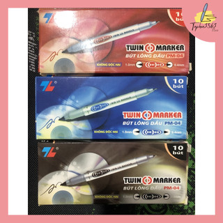SET 5 Bút Dạ Kính PM-04 2 Đầu Các Màu Đẹp