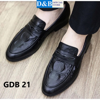Giày da nam in vân cá sấu băng thủng , sản phẩm được khâu đế chắc chắn - GDB-21