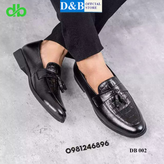 Giày lười da nam công sở dập vân cá sấu, có chuông - giày lười nam có Đế cao 3cm