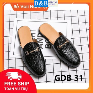 Giầy sục nam-da bóng đính khuyên kim loại vẩy cá sấu - GDB 31