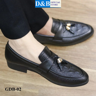 Giày lười nam dập vân cá sấu | SALE SIÊU RẺ | Giày được in vân nổi đính chuông kim loại - GDB 02