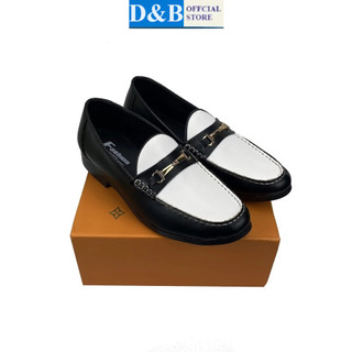 Giày da nam DB kiểu dáng hàn quốc khâu tay tỉ mỉ chi tiết thiết kế Black & White GDB 26