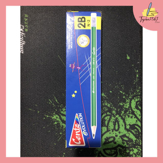 Bút chì gỗ xanh 2b mềm mịn có đầu tẩy