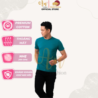 Áo T-Shirt Unisex Màu Xanh Cổ Vịt 100% Cotton Cao Cấp Tinh Tế Nhưng Phá Cách Táo Bạo - Gold Rhino