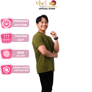 Áo T-Shirt Unisex Màu Xanh Rêu Đơn Giản Phong Cách, Vải 100% Cotton Cao Cấp - Gold Rhino