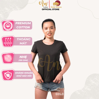 Áo Màu Rêu Đậm Cá Tính Mạnh Mẽ Cổ Tròn Tay Ngắn Thun Cotton 100% Cao Cấp Công Nghệ Kháng Khuẩn Ag+ - Gold Rhino