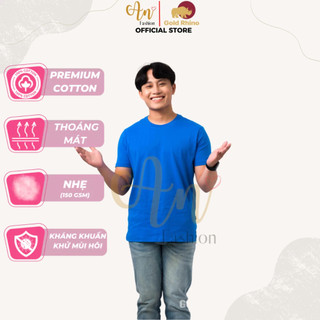 Áo Phông Nam Màu Xanh Yamaha Cổ Tròn Tay Ngắn Năng Động Trẻ Trung Chất Vải 100% Cotton Cao Cấp - Gold Rhino