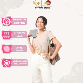 Tôn Dáng Phái Đẹp Với Áo Thun Cổ Tròn Tay Nắng Màu Vàng Cát Nhẹ Nhàng Mềm Mịn - Gold Rhino