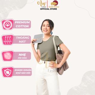 Áo Màu Olive Đã Khử Khuẩn Ag+ Dáng Ôm, Mặc Mát, Siêu Nhẹ, Cổ Tròn Tay Ngắn 100% Cotton Cao Cấp Hữu Cơ - God Rhino