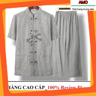 Bộ quần áo cao cấp cho bố, cho ông già_ngắn tay (CTNT ll2+ CTNT ll1+ CTDT l1), bộ cổ tàu cho bố