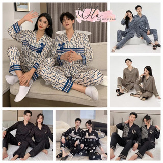 Pyjama đồ ngủ mặc nhà lụa cao cấp đồ ngủ đôi nam nữ pijama đồ bộ đôi lụa mát sang trọng quà tặng cặp đôi đồ mặc nhà trơn
