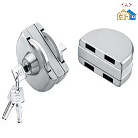 Khóa cửa lùa kính cường lực Inox 304 không cần khoan lỗ kính