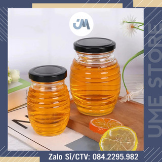 Hũ thuỷ tinh dáng ong đựng mật ong 350ml - lọ thủy tinh đựng thực phẩm an toàn