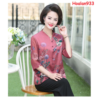 Áo trung niên cho mẹ cao cấp hoa thuoc duoc 🎉🎉